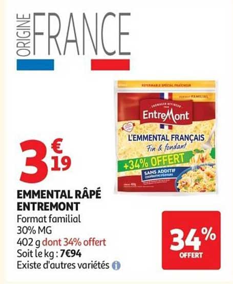 EMMENTAL RÂPÉ ENTRE MONT