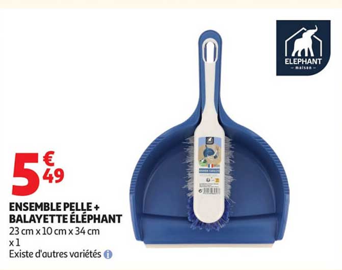 ENSEMBLE PELLE + BALAYETTE ÉLÉPHANT