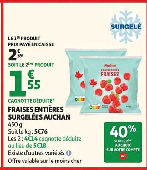 FRAISES ENTIERES SURGELÉES AUCHAN