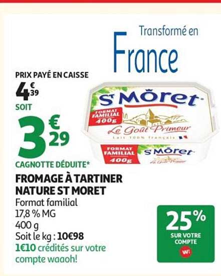 FROMAGE À TARTINER NATURE ST MÔRET