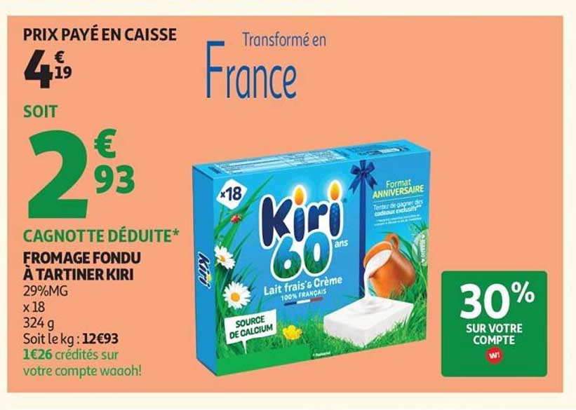 FROMAGE FONDU À TARTINER KIRI