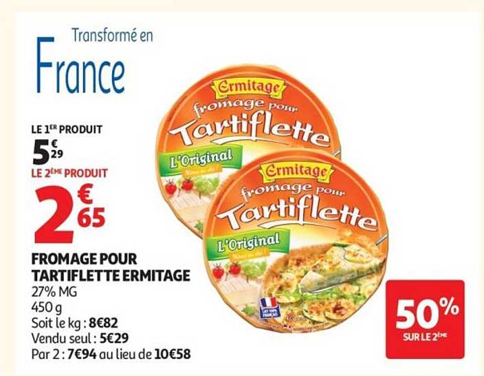 FROMAGE POUR TARTIFLETTE ERMITAGE