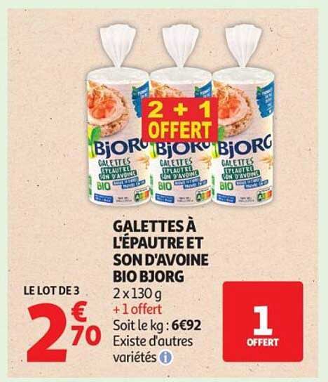 GALETTES À L'ÉPAUTRE ET SON D'AVOINE BIO BJORG