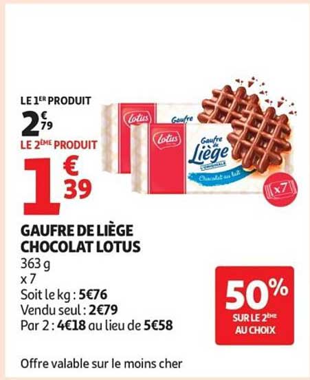 GAUFRE DE LIÈGE CHOCOLAT LOTUS