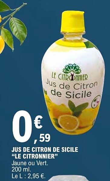 JUS DE CITRON DE SICILE “LE CITRONNIER”
