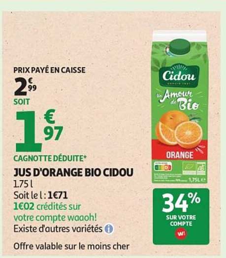 JUS D'ORANGE BIO CIDOU