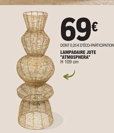 LAMPADAIRE JUTE "ATMOSPHERA" H 109 cm