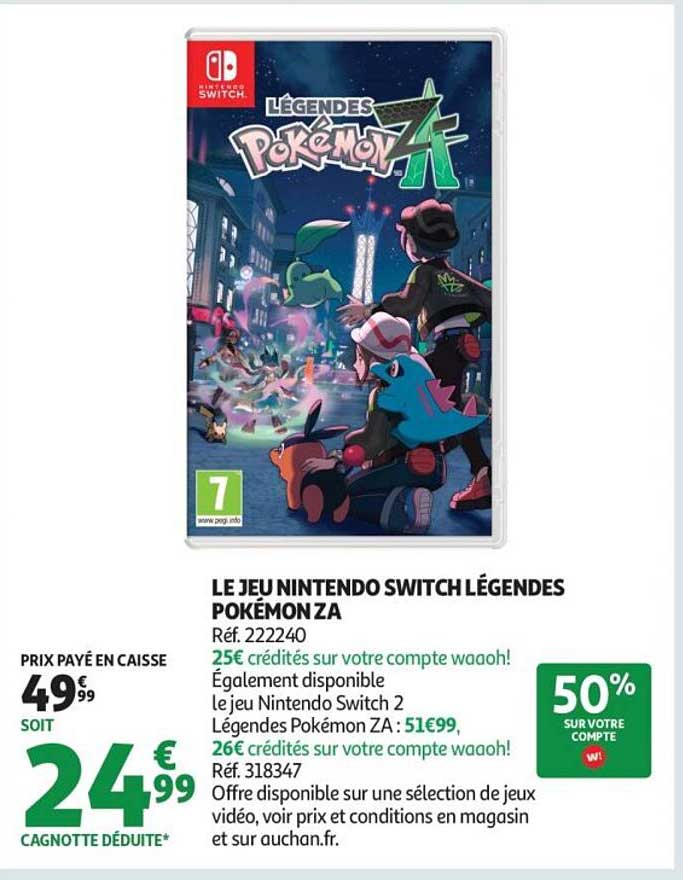 LE JEU NINTENDO SWITCH LÉGENDES POKÉMON ZA