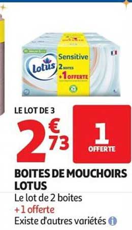 LE LOT DE 3 BOITES DE MOUCHOIRS LOTUS