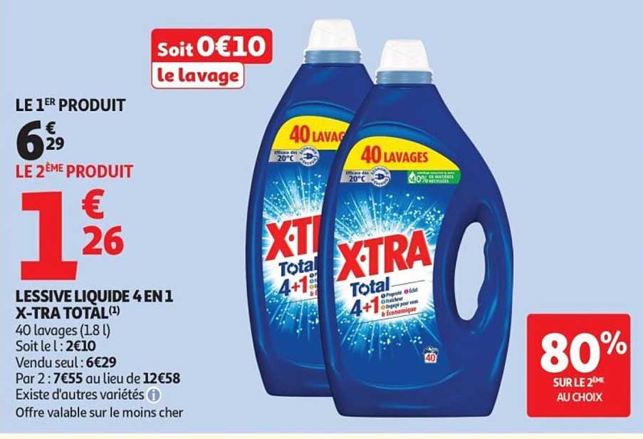 LESSIVE LIQUIDE 4 EN 1 X-TRA TOTAL(1)