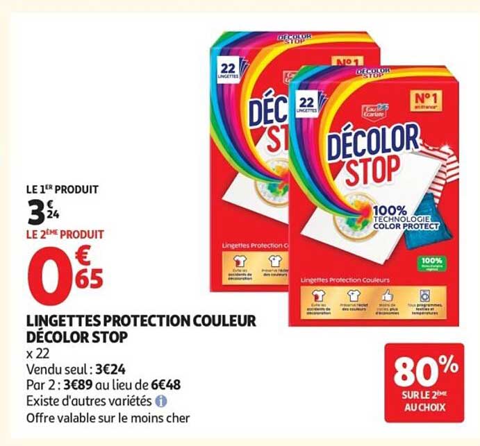LINGETTES PROTECTION COULEUR DÉCOLOR STOP