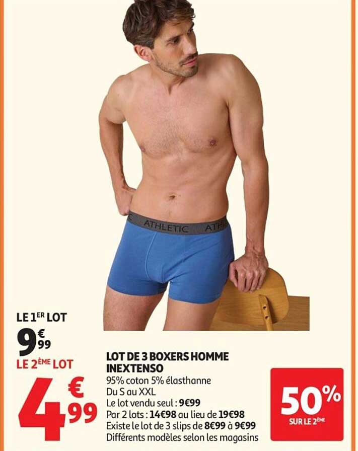 LOT DE 3 BOXERS HOMME INEXTENSO