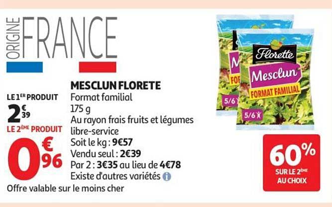 MESCLUN FLORETE Format familial 175 g