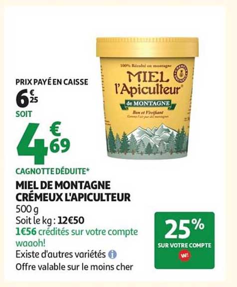 MIEL DE MONTAGNE CRÉMEUX L'APICULTEUR