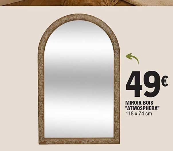 MIROIR BOIS "ATMOSPHERA" 118 x 74 cm
