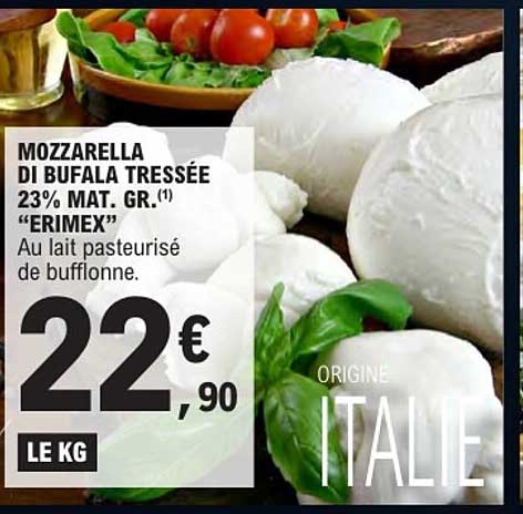 MOZZARELLA DI BUFALA TRESSÉE 23% MAT. GR.(1) “ERIMEX”