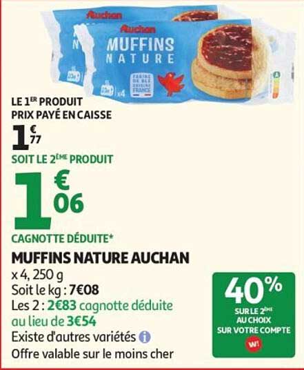 MUFFINS NATURE AUCHAN