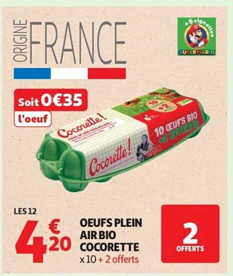 OEUFS PLEIN AIR BIO COCORETTE x10 + 2 offerts