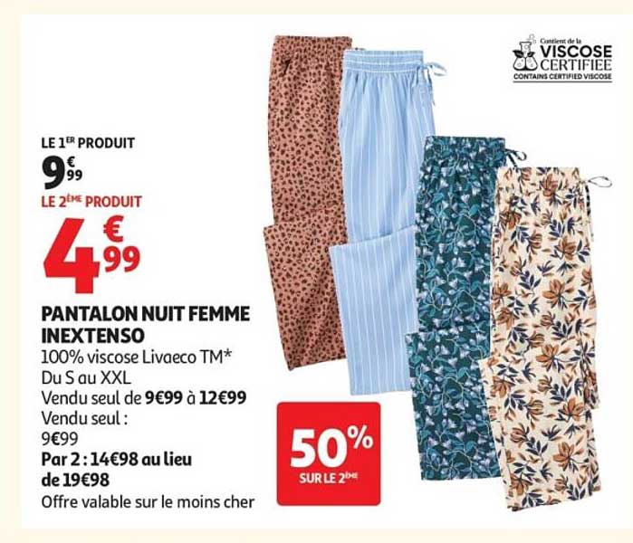 PANTALON NUIT FEMME INEXTENSO