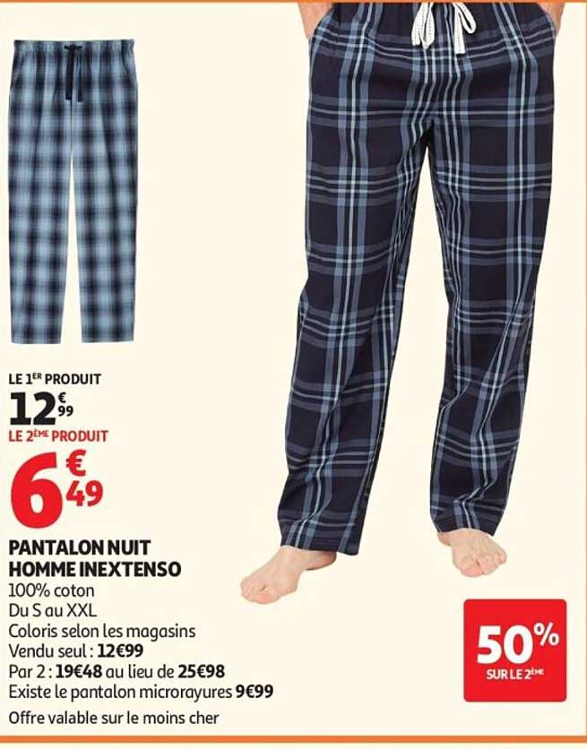 PANTALON NUIT HOMME INEXTENSO