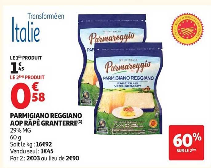 Parmigiano Reggiano AOP râpé Granterre