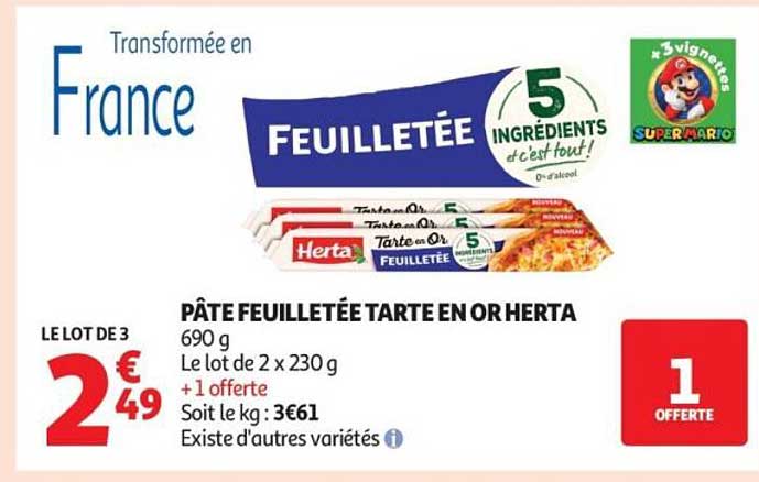 PÂTE FEUILLETÉE TARTE EN OR HERTA