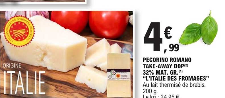 PECORINO ROMANO TAKE-AWAY DOP 32% MAT. GR. “L’ITALIE DES FROMAGES”