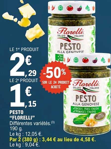 Pesto “Florelli” Différentes variétés. 190 g.