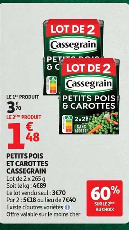PETITS POIS ET CAROTTES CASSEGRAIN
