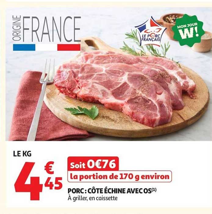 PORC : CÔTE ÉCHINE AVEC OS