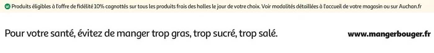 Pour votre santé, évitez de manger trop gras, trop sucré, trop salé.