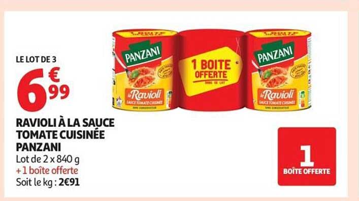 RAVIOLI À LA SAUCE TOMATE CUISINÉE PANZANI