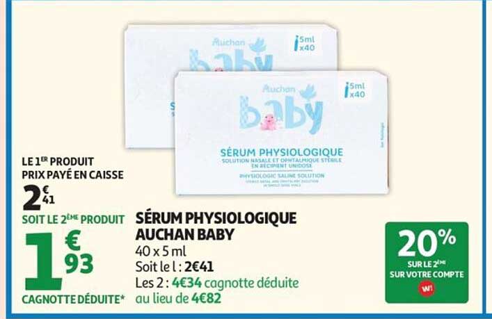 SÉRUM PHYSIOLOGIQUE AUCHAN BABY