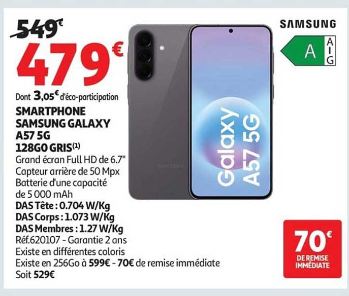 SMARTPHONE SAMSUNG GALAXY A57 5G 128GO GRIS(1)