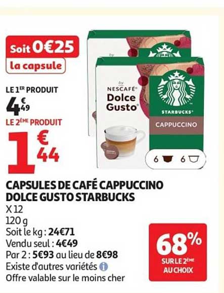 Soit 0€25 la capsule