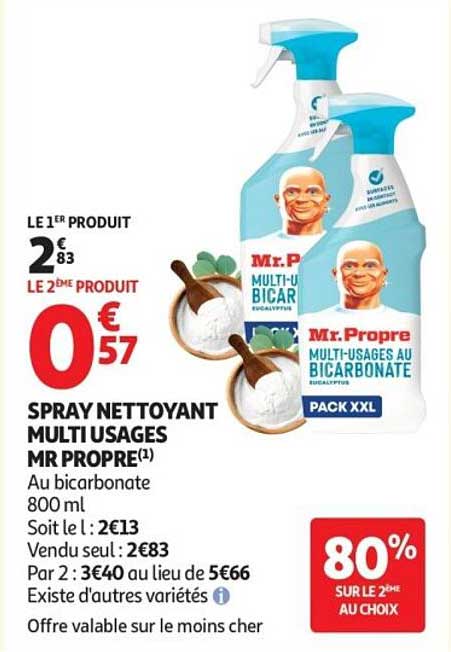 SPRAY NETTOYANT MULTI USAGES MR PROPRE Au bicarbonate 800 ml