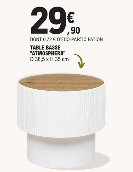 TABLE BASSE "ATMOSPHERA" D 38,5 X H 35 cm