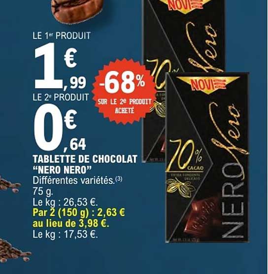 TABLETTE DE CHOCOLAT "NERO NERO"