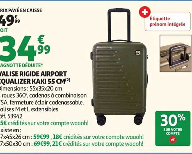 VALISE RIGIDE AIRPORT EQUALIZER KAKI 55 CM