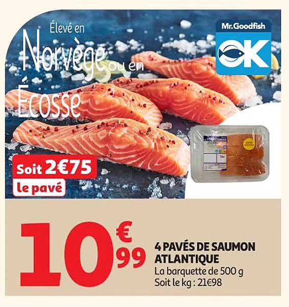 4 PAVÉS DE SAUMON ATLANTIQUE