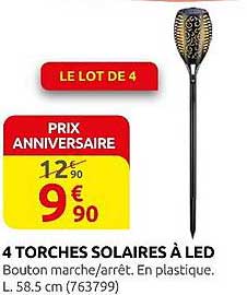4 TORCHES SOLAIRES À LED