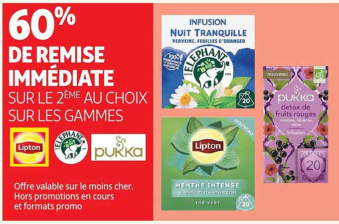 60% DE REMISE IMMÉDIATE SUR LE 2ÈME AU CHOIX SUR LES GAMMES