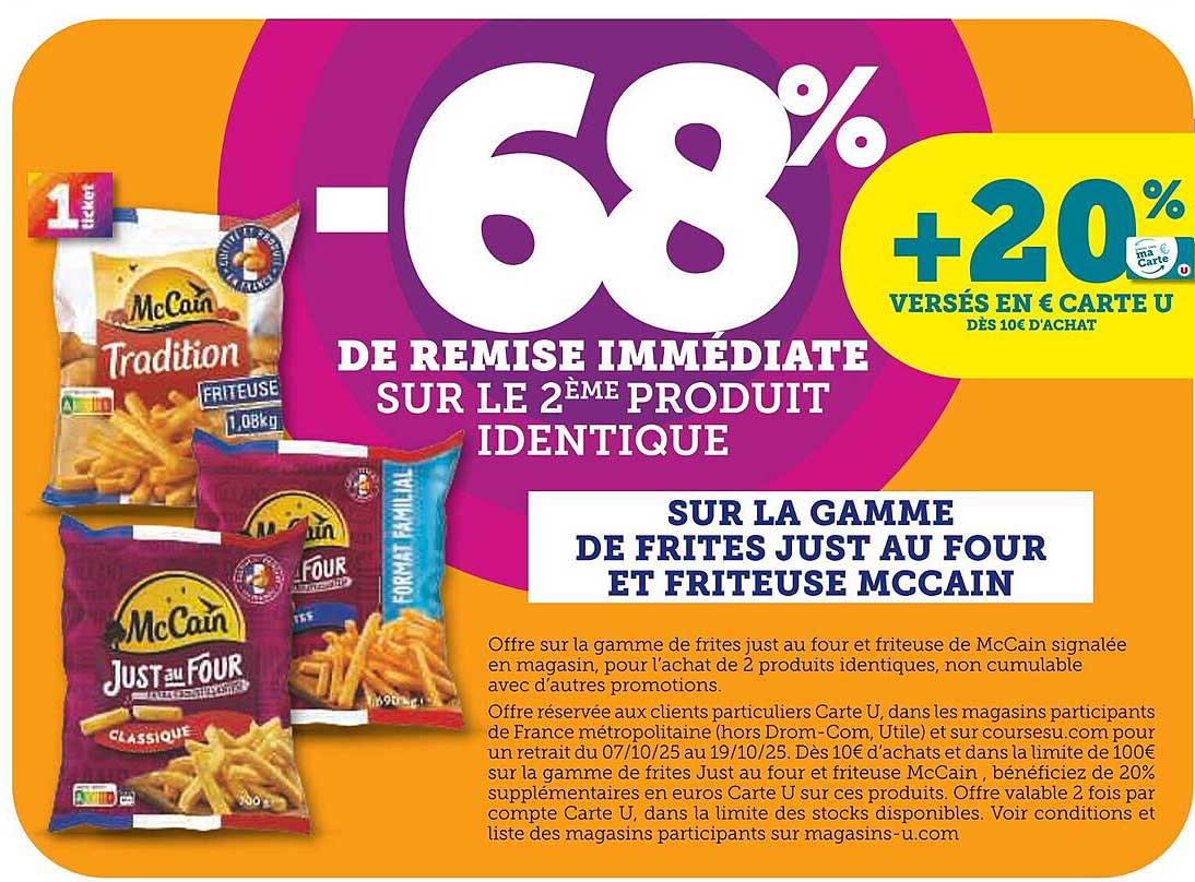 -68% de remise immédiate sur le 2ème produit identique