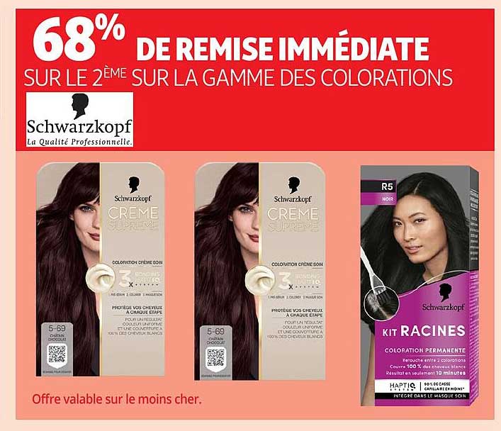 68% DE REMISE IMMÉDIATE SUR LE 2ÈME SUR LA GAMME DES COLORATIONS