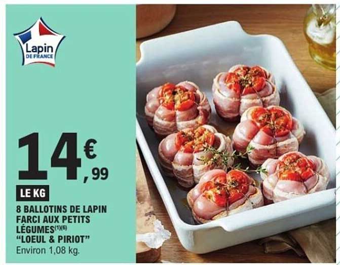 8 BALLOTINS DE LAPIN FARCI AUX PETITS LÉGUMES
