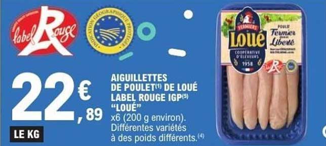 Aiguillettes de poulet de Loué Label Rouge IGP "Loué"