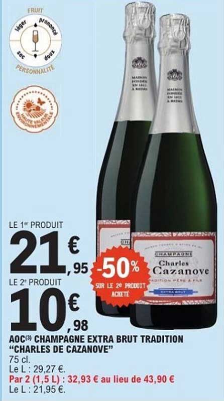 AOC(3) CHAMPAGNE EXTRA BRUT TRADITION "CHARLES DE CAZANOVE"