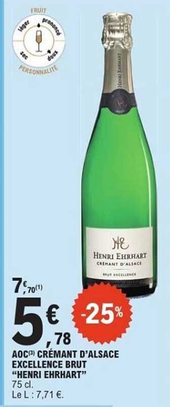 AOC(3) CRÉMANT D'ALSACE EXCELLENCE BRUT "HENRI EHRHART"
