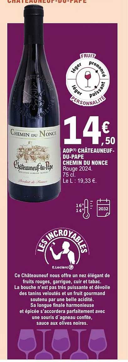 AOP(*) CHÂTEAUNEUF-DU-PAPE CHEMIN DU NONCE Rouge 2024