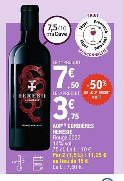AOP Corbières Hérésies Rouge 2022